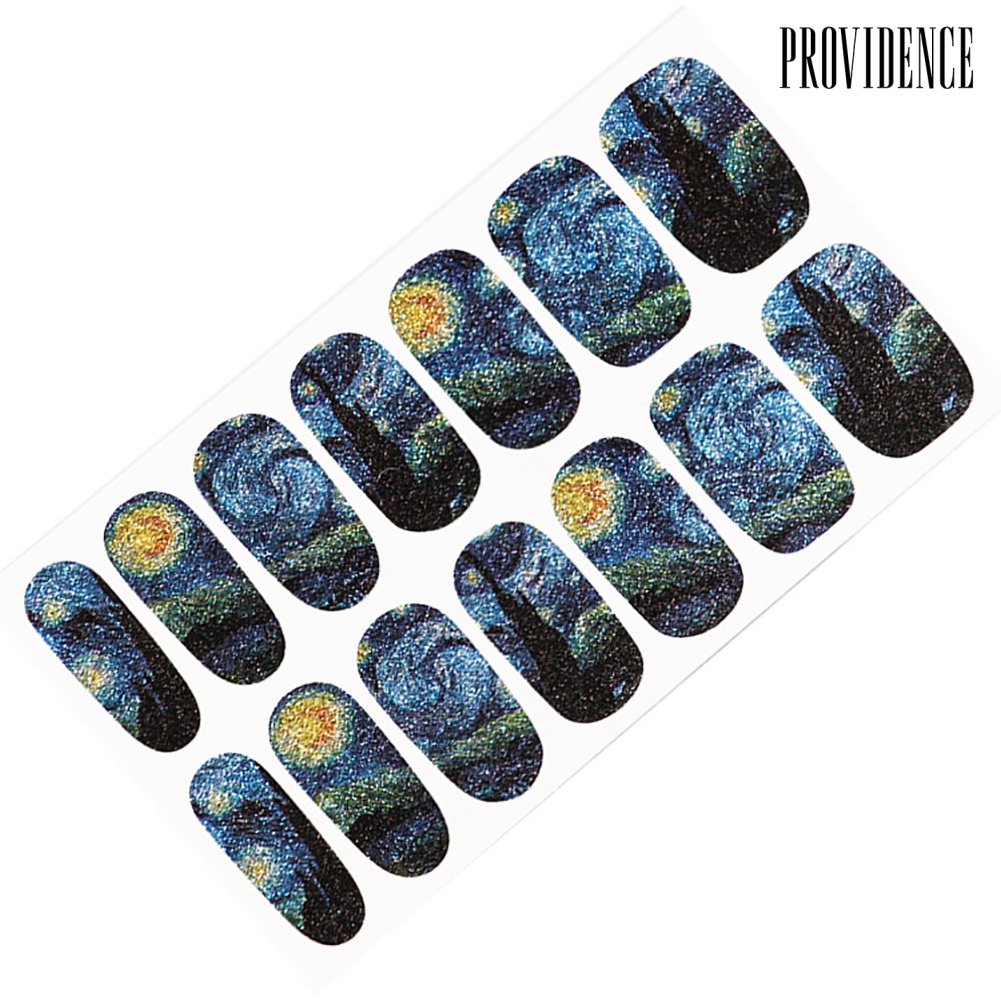 Providence 14pcs Stiker Kuku Motif Langit Berbintang Untuk Manicure / Nail Art