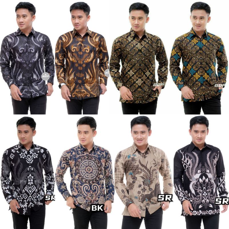 KEMEJA BATIK PRIA LENGAN PANJANG SIZE S M L XL XXL XXXL  BSWART BatiK HRB026 Kenongo