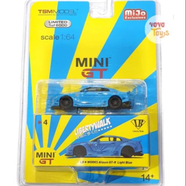 MINI GT LB WORKS NISSAN GT R35 LIGHT BLUE MIJO