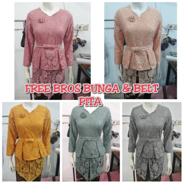 Kebaya brokat blus TUMPUK LANCIP full furing KeroncongBusana