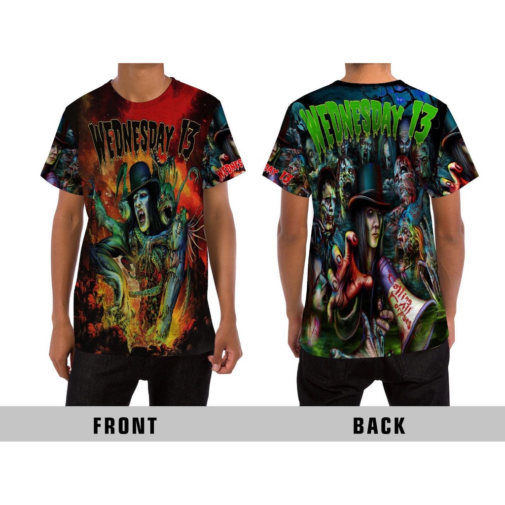 Wednesday 13 Metal Rock Band Kaos Fullprint Pria