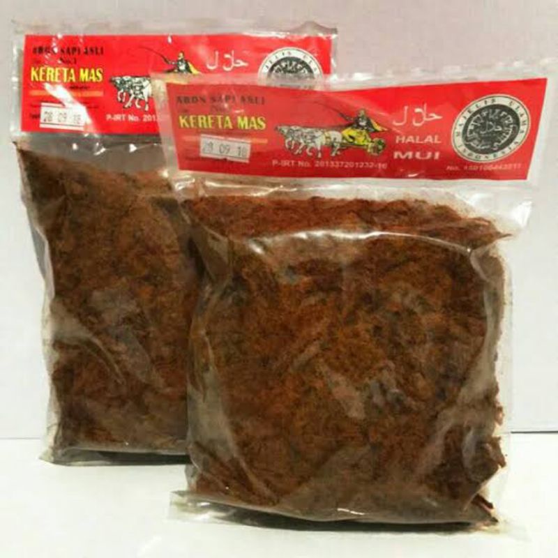 

Abon Sapi cap Kereta Mas Solo 250 gr daging sapi Halal MUI dried beef meat oleh oleh khas solo