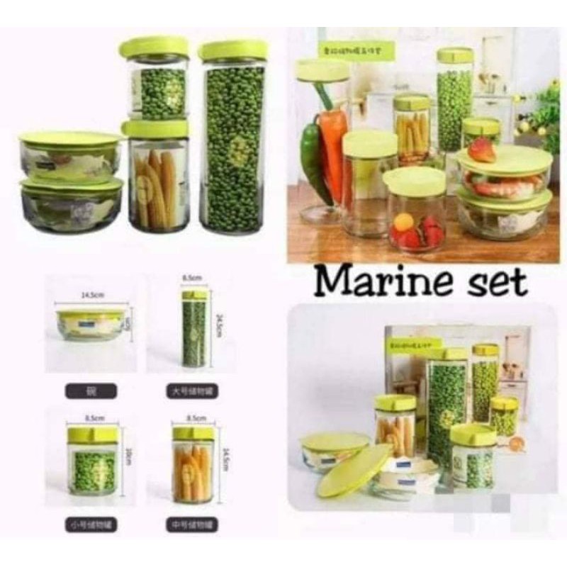 MARINE BOWL TOPLES KACA HIJAU 1 SET