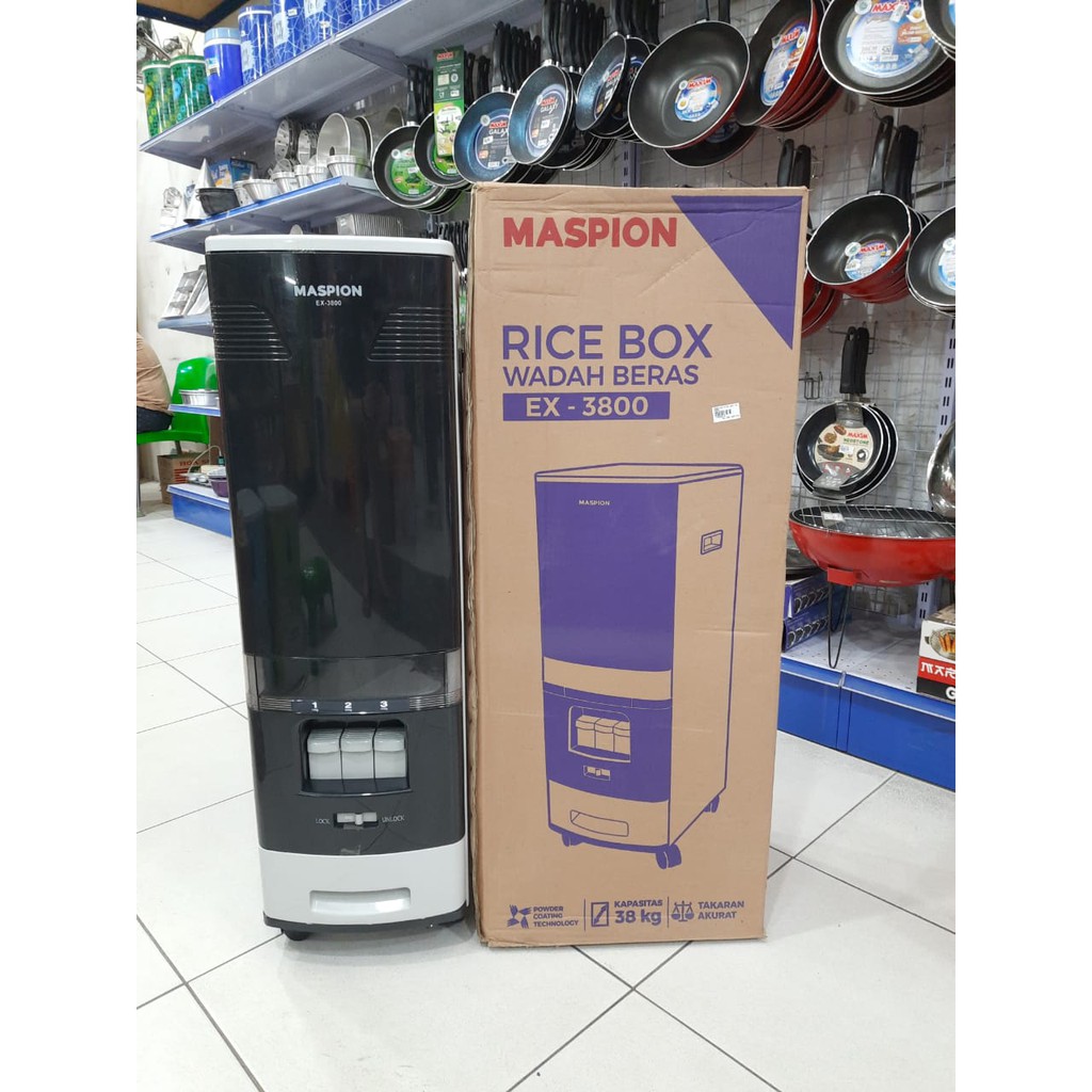 Jual MASPION RICE BOX EX 3800 / TEMPAT PENYIMPANAN BERAS 10 KG / TONG ...