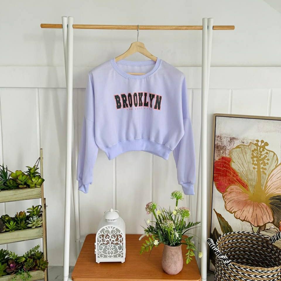 BROKLYN CROP OVERSIZE WANITA - ATASAN KEKINIAN TEBAL TERLARIS