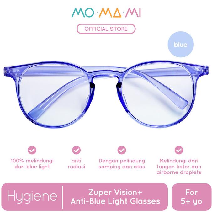 Momami Kids Zuper Vision+ Anti-Blue Light Glasses Blue - Kacamata