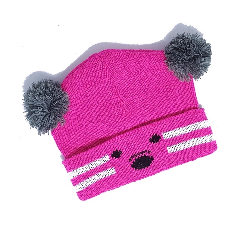 Kupluk bayi pompom rajut koala Topi bayi rajut kupluk pompom koala