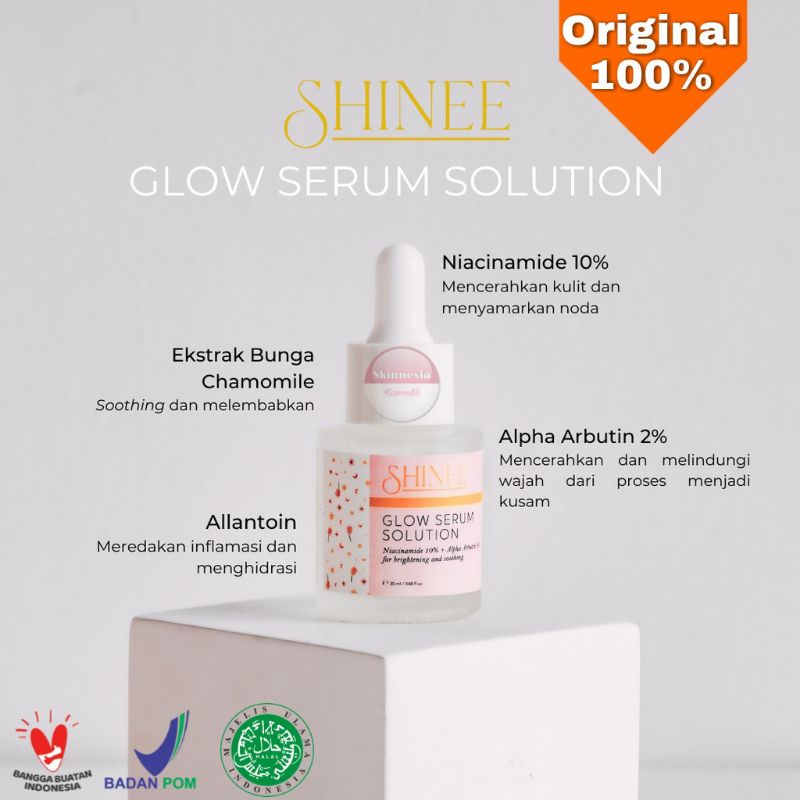 BPOM Shinee Glow Serum Solution 20mL Wajah Glowing Samarkan Flek Hitam