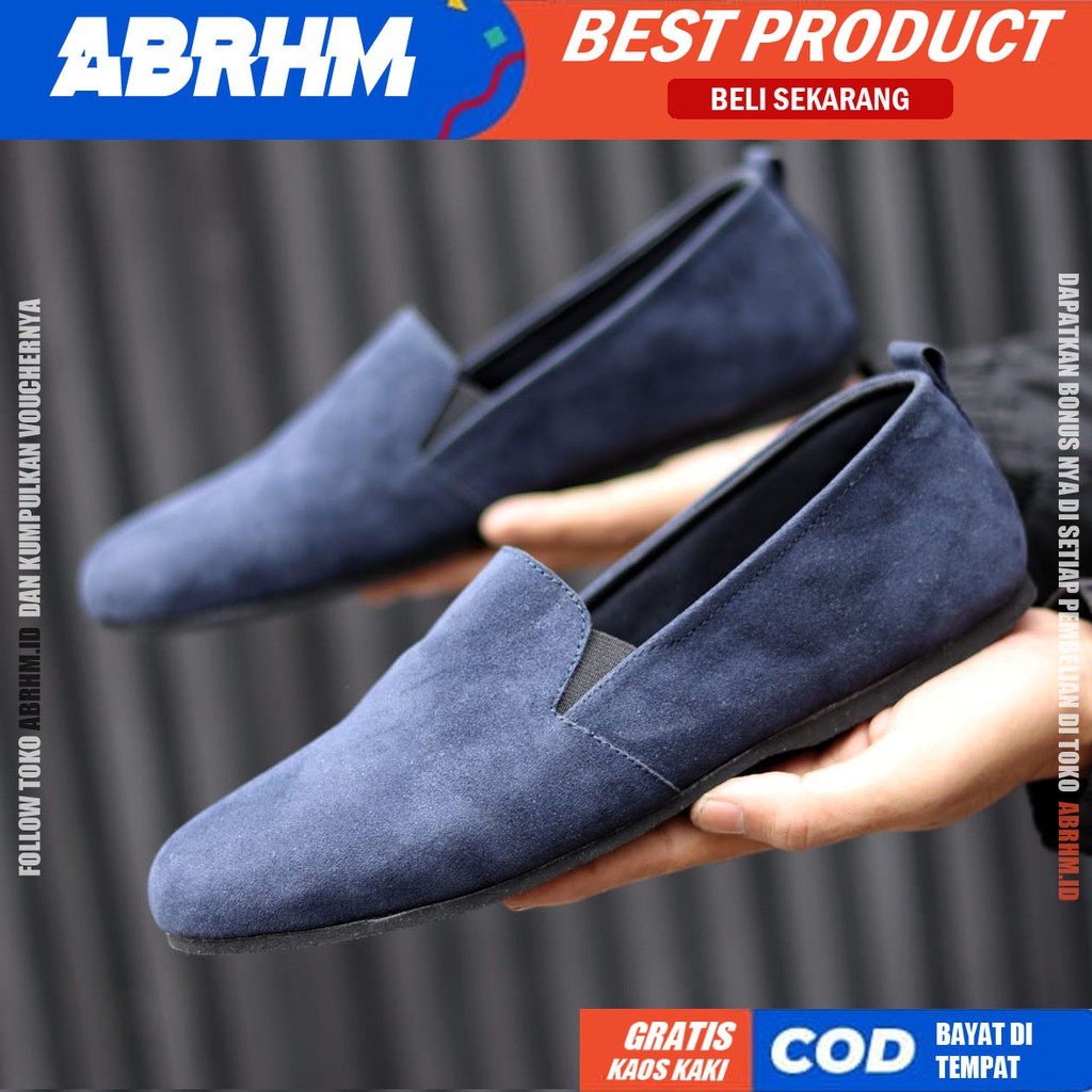 ABRHM x KORD Sepatu casual Slip On Kulit Sintetis Kasual Formal Pria Kerja Santai Kuliah Anti Slip Original