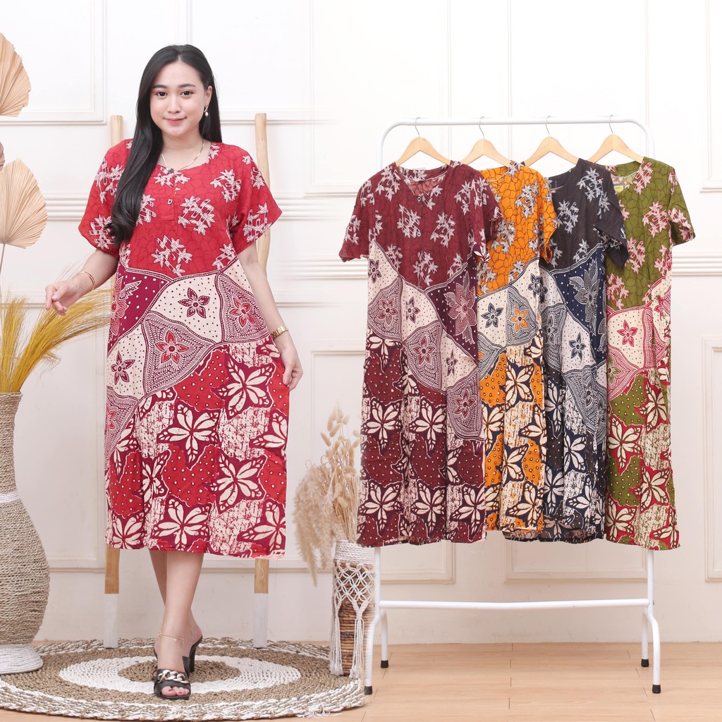 Daster kencana Ungu - Daster Batik Lengan Pendek - Leher Kancing - Bumil - Busui - (DPT001-160)-13