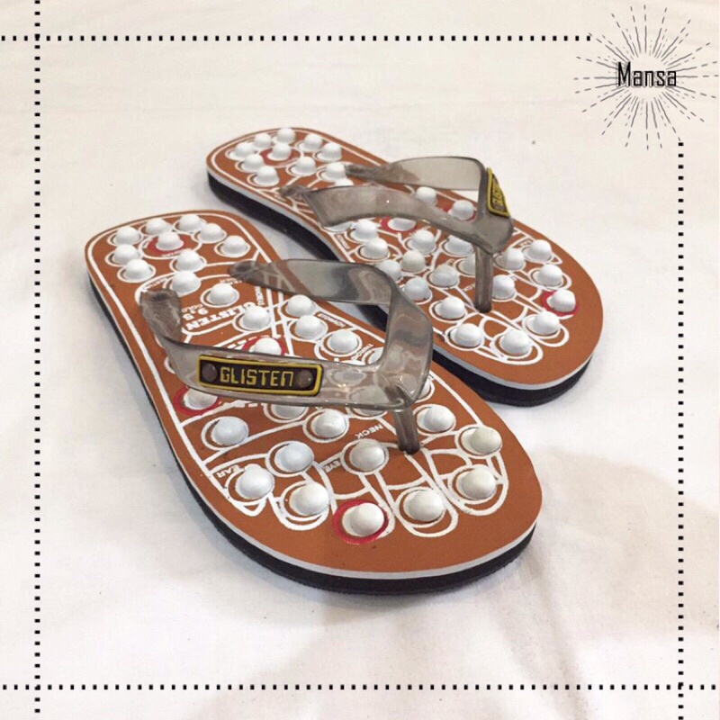 Sandal Kesehatan-Sandal Terapi-Sandal Rematik-Sandal Akupuntur-Sandal Reflexy Refleksi-Glisten Swiss-Coklat Muda 10/39-40