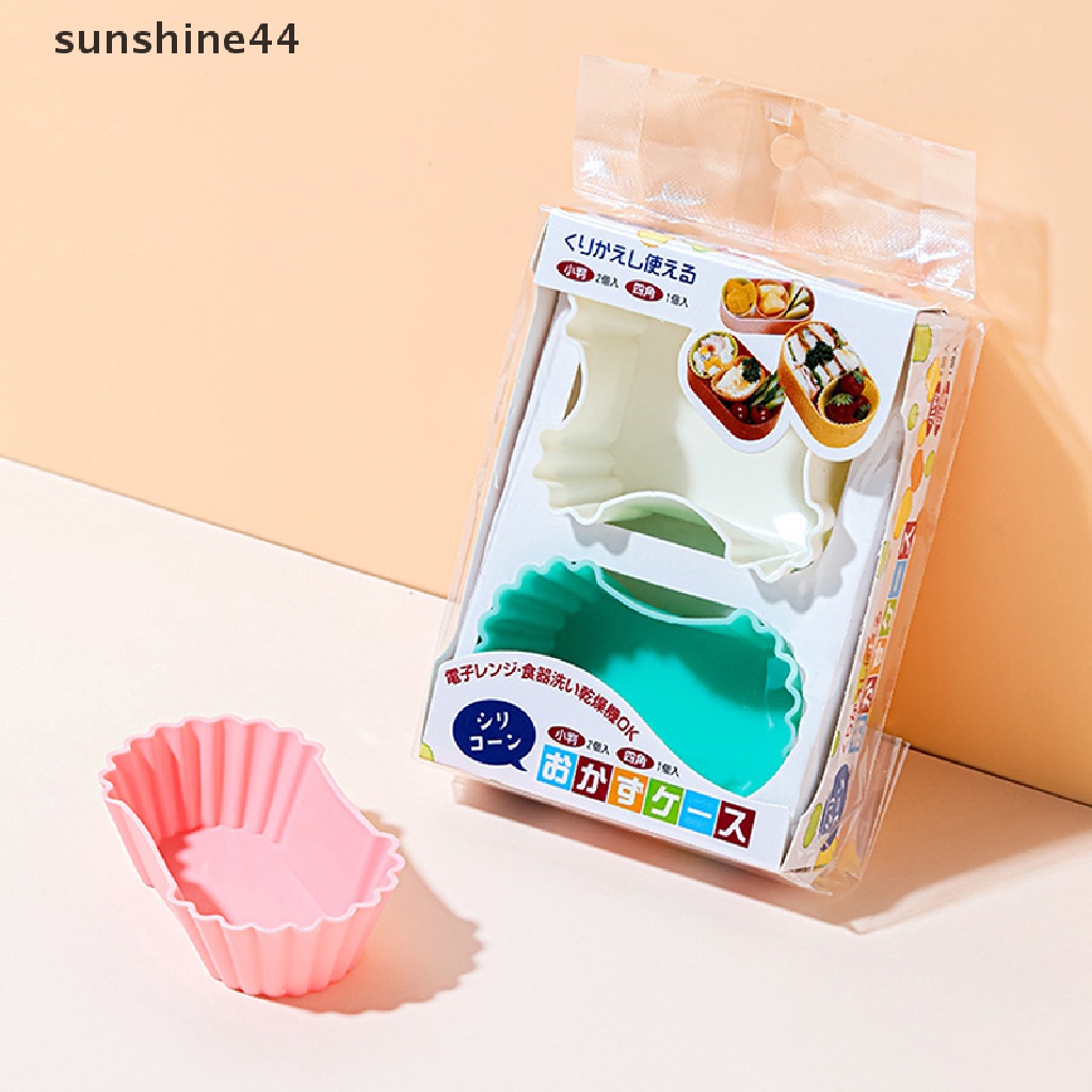 Sunshine 3pcs / 4pcs / Set Piring Makan Bento Bahan Silikon Tahan Panas Reusable