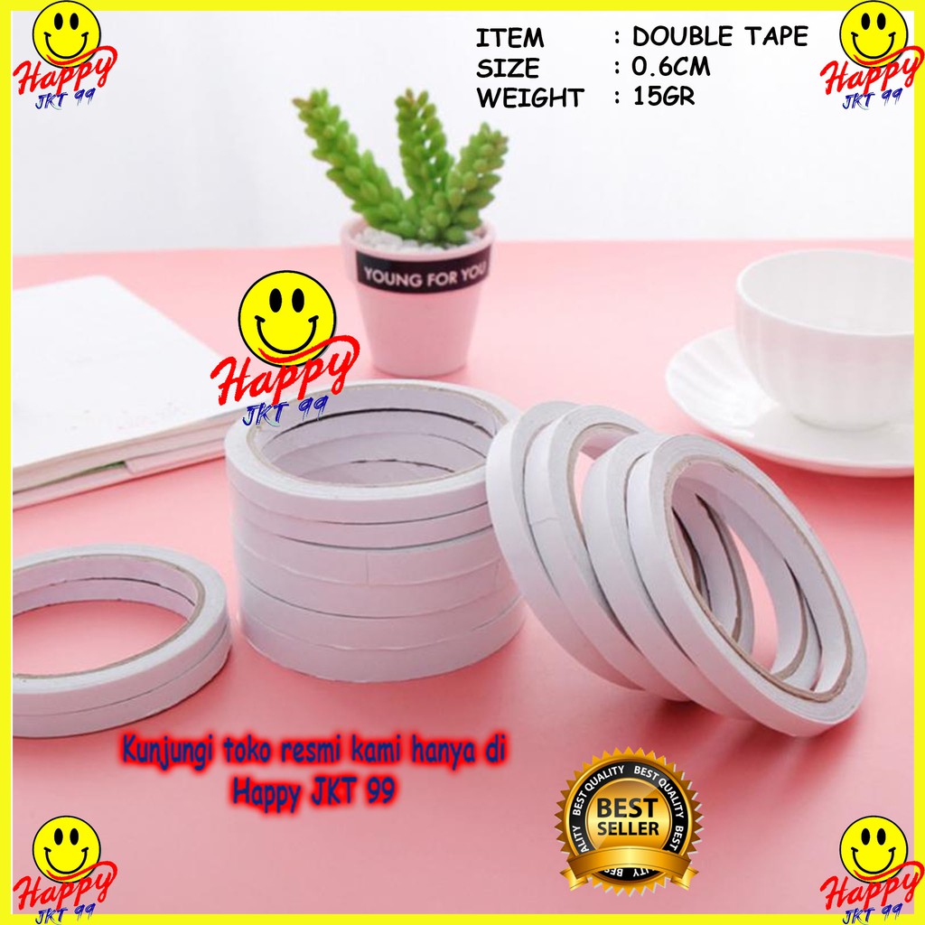 [ HAPPY JKT 99 ] ISOLASI DOUBLE TAPE SOLVENT 0.6CM X 12M