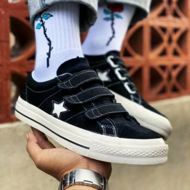 Converse one star pro sude velcro black premium