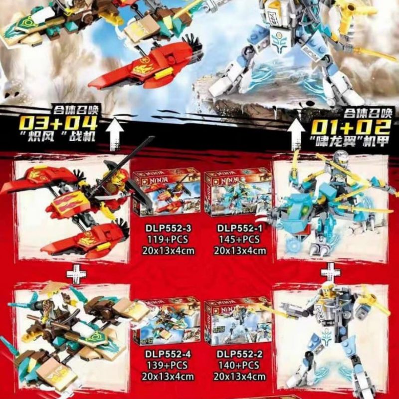 Lego Block Ninjago Ice Robot dan Pesawat Api 4 in 1