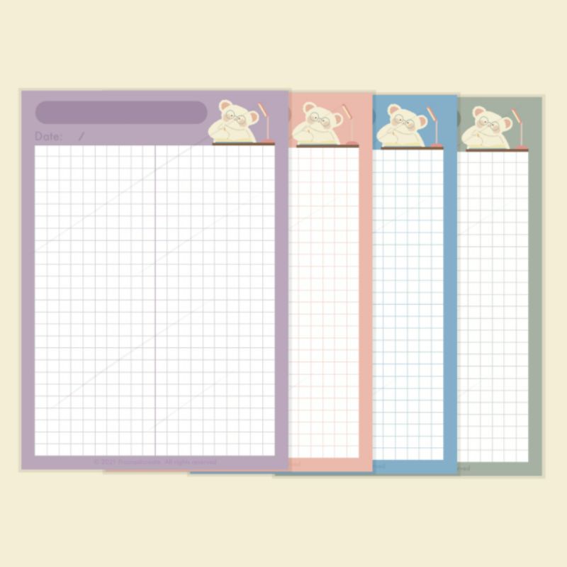 

'Study Bear' A6 Memo Pad | Procrasticreate