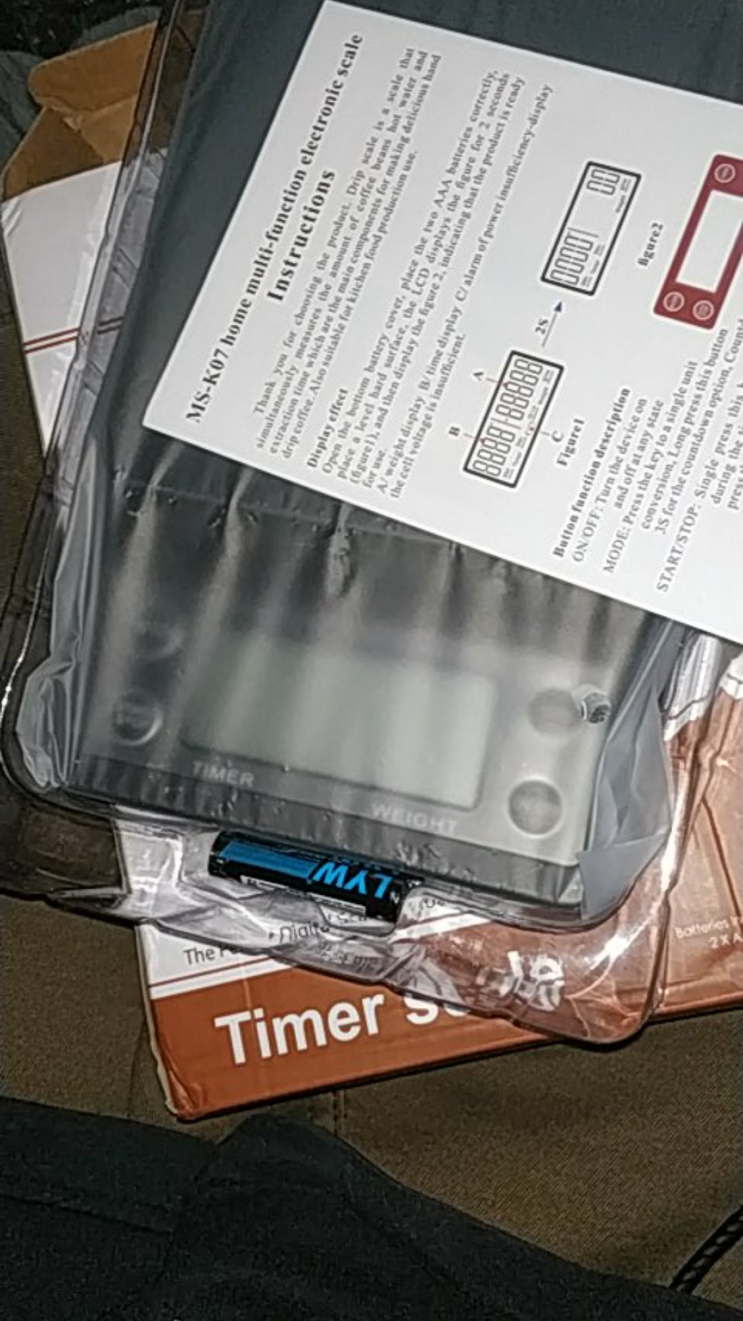 Timbangan Kopi 3 Kg Digital Hitam - Timer Scale 3kg Akurasi 0.1g