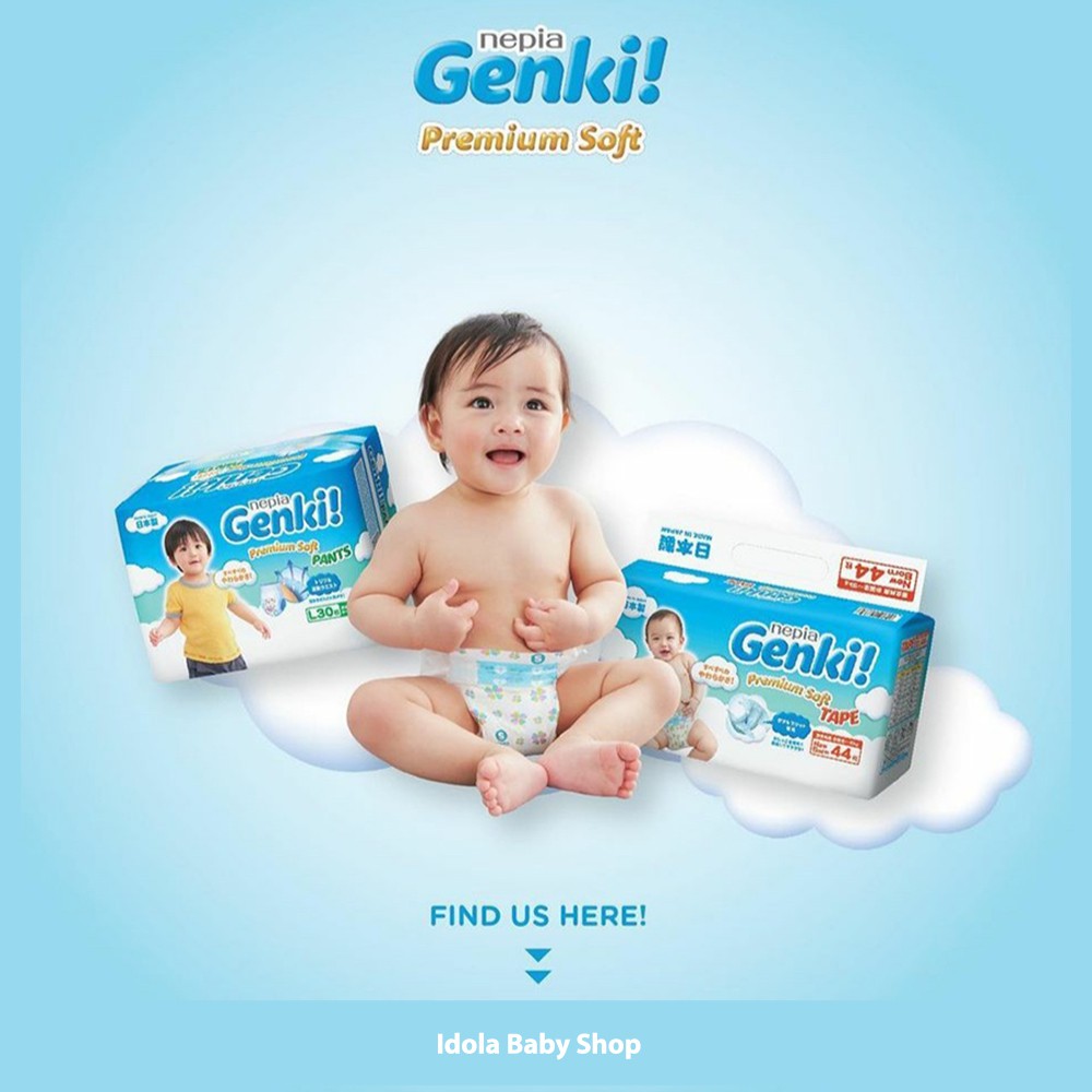 Nepia Genki Premium Soft Tape M64 Popok Perekat M64 Diaper Bayi