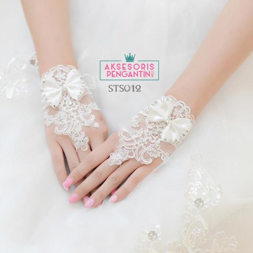 [READY SIAP KIRIM] SARUNG TANGAN LACE WEDDING GLOVES FINGERLESS AKSESORIS WANITA STS012