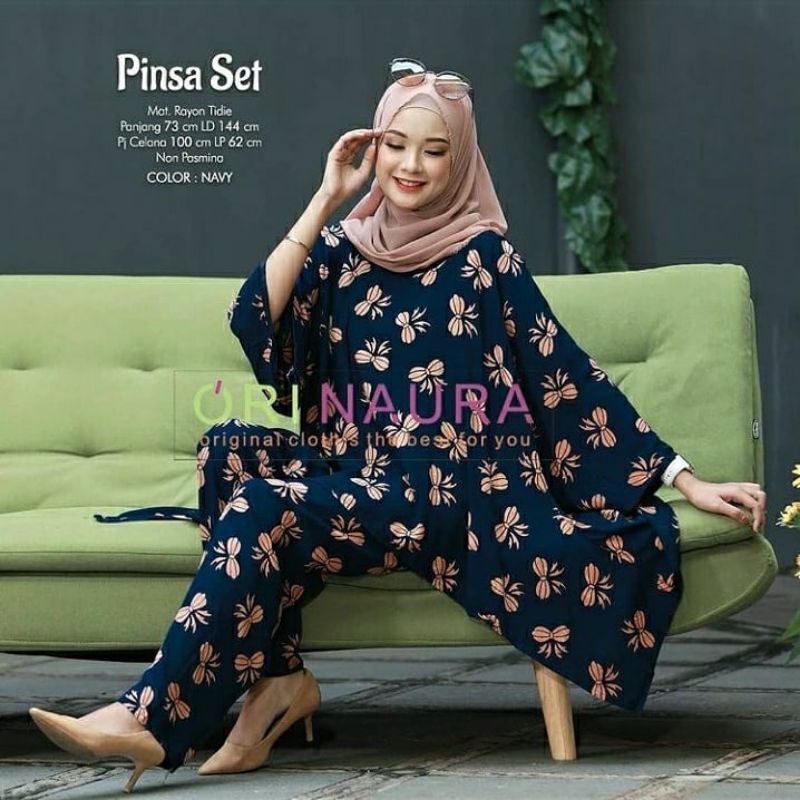 One Set Jumbo Waka Waka Pinsa Setelan Wanita Tie Dye Rayon Premium Set Celana Panjang Bigsize LD 130