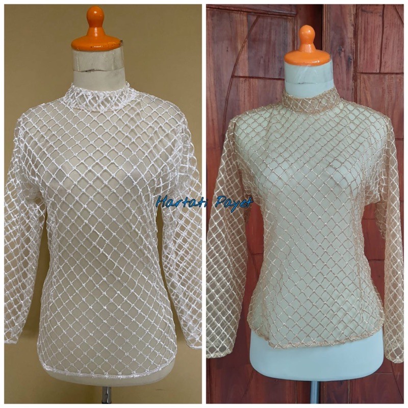 (PO) Kebaya Atasan Kosongan Tile Tulle Soft Cristal ,Kotak ,Akar / Kebaya Wisuda / Kebaya Pengantin