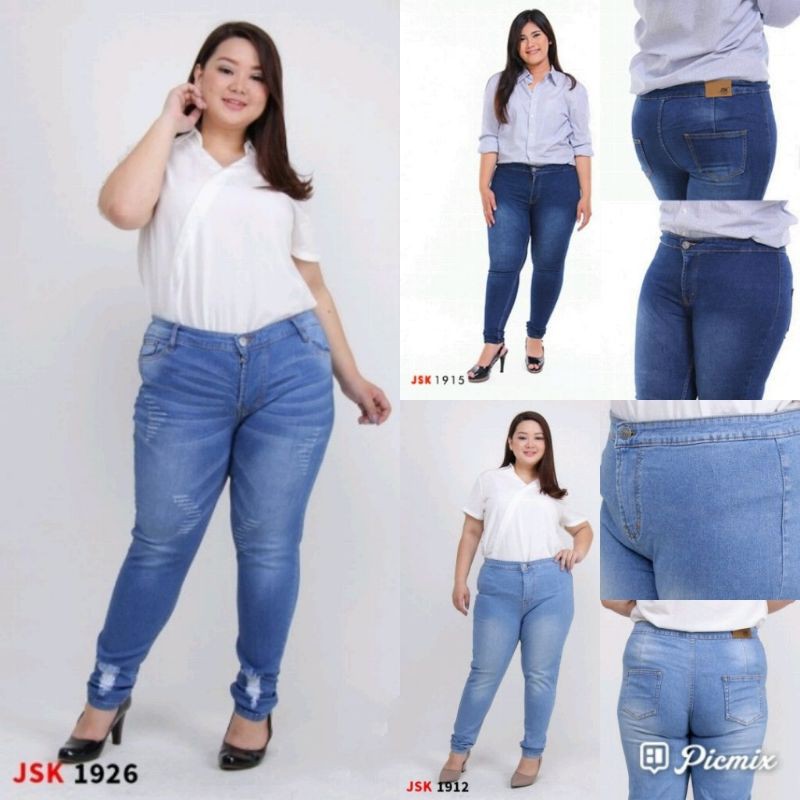 SALE Size 35-38 JSK skinny jeans blue bigsize jumbo