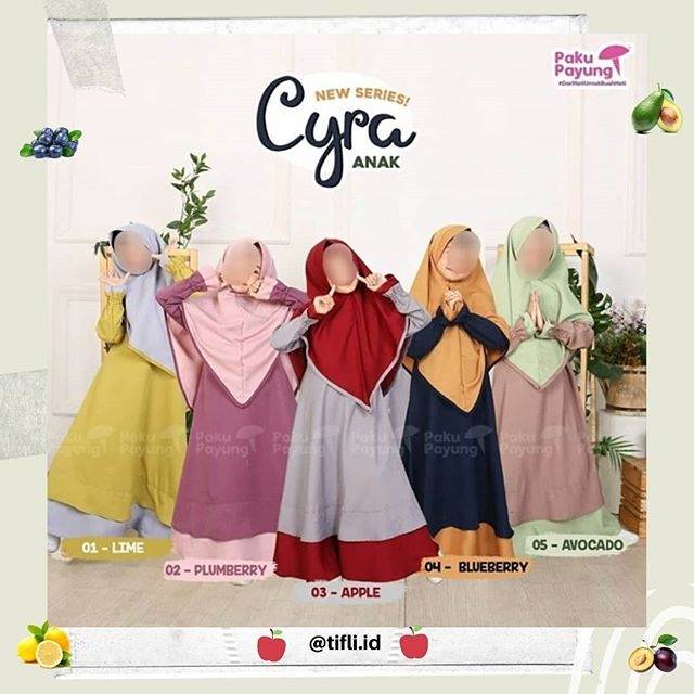 Cyra series paku payung set gamis anak