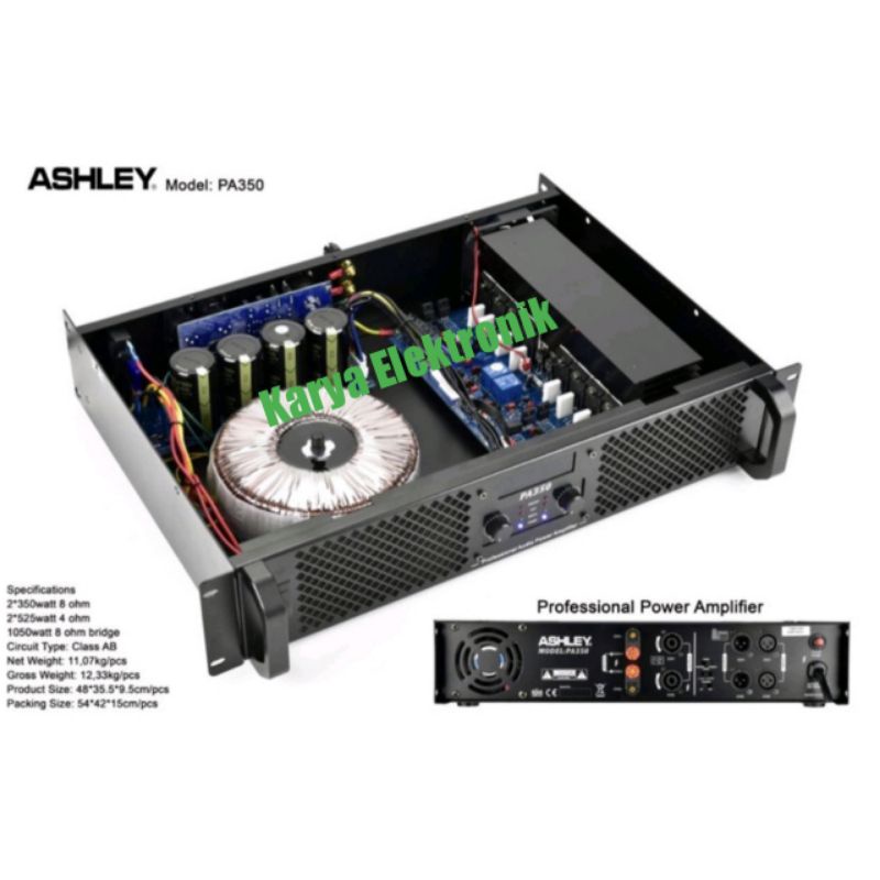 Power Amplifier 700 watt Ashley PA350  Ampli PA 350 OriginalPower Ashley PA 350 Original Amplifier A