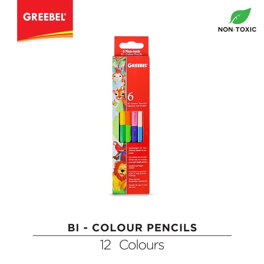 Pensil Warna Greebel Bi-Colour 6 Pcs 12 Warna 7206