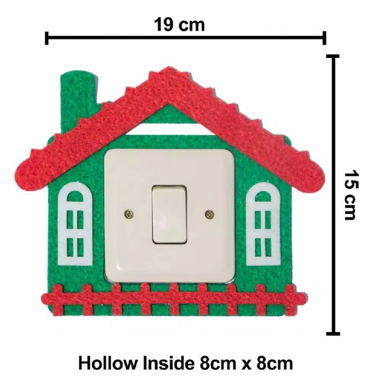 Hiasan stiker saklar tempel motif kain flanel