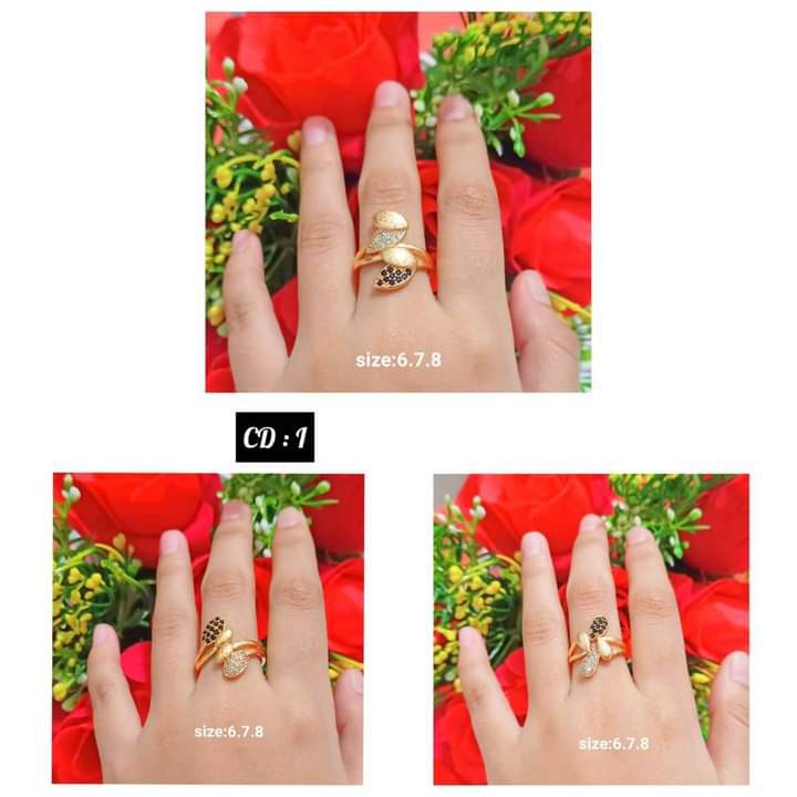 Cincin permata zircon Gold &amp; Silver perhiasan anti karat/termurah/terlaris (COD)