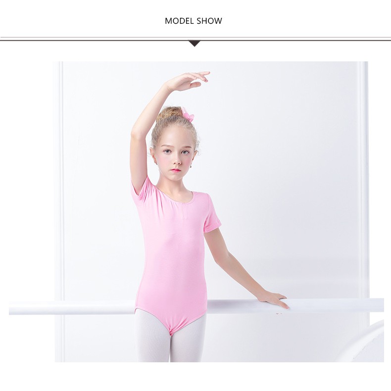 LEOTARD ANAK COTTON SPANDEX KATUN SPANDEKS PINK UNTUK BALET GYM SENAM BAJU ATASAN BALLET