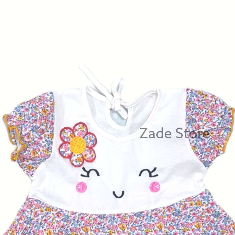 Baju dress bayi 0-6 bulan motif baju anak perempuan Dress pesta bordir rok bayi terusan anak balita baju atasan cat flower