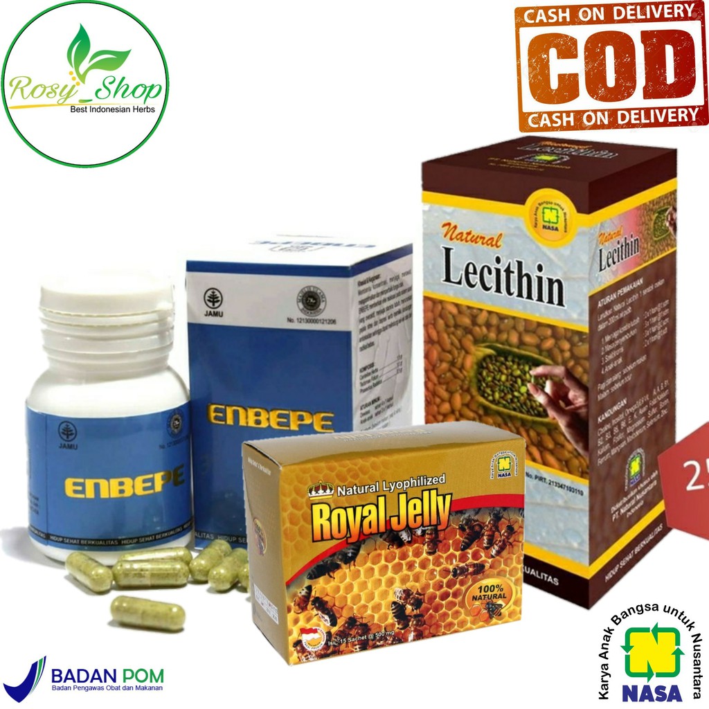 <COD> Paket Stroke Herbal NASA/ Enbepe Lecithin Royal Jelly