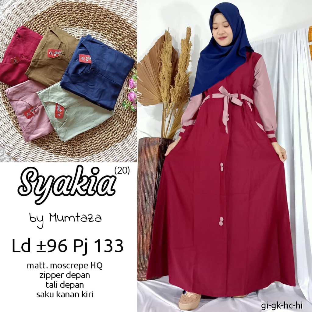 Gamis Moscrepe SYAKIA, Homedress Gamis Moscrepe Polos, Gamis Polos Wanita Termurah.