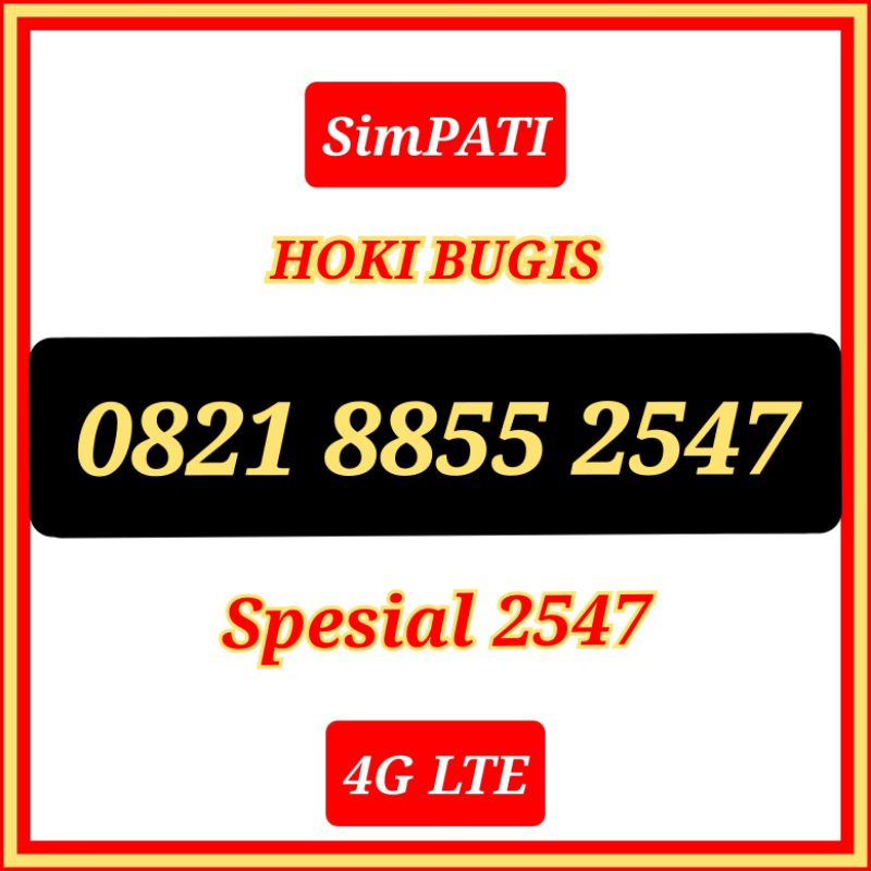 KARTU PERDANA NOMOR CANTIK TELKOMSEL HOKI BUGIS 2547