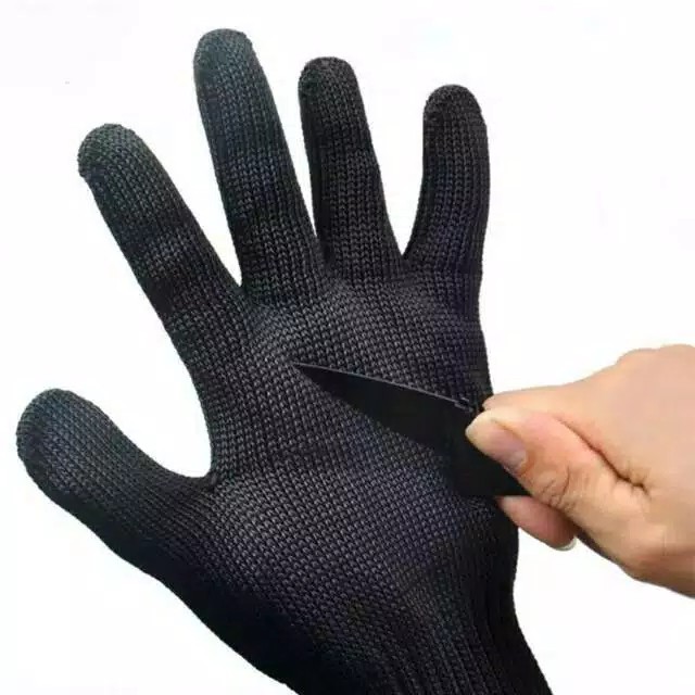 Sarung Tangan Anti Pisau 2 Kawat Tajam Potong Gores Bacok Begal Anti Cut Glove 2 KAWAT