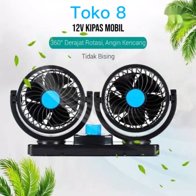 Kipas angin mobil ganda fan 303 - hitam 12v