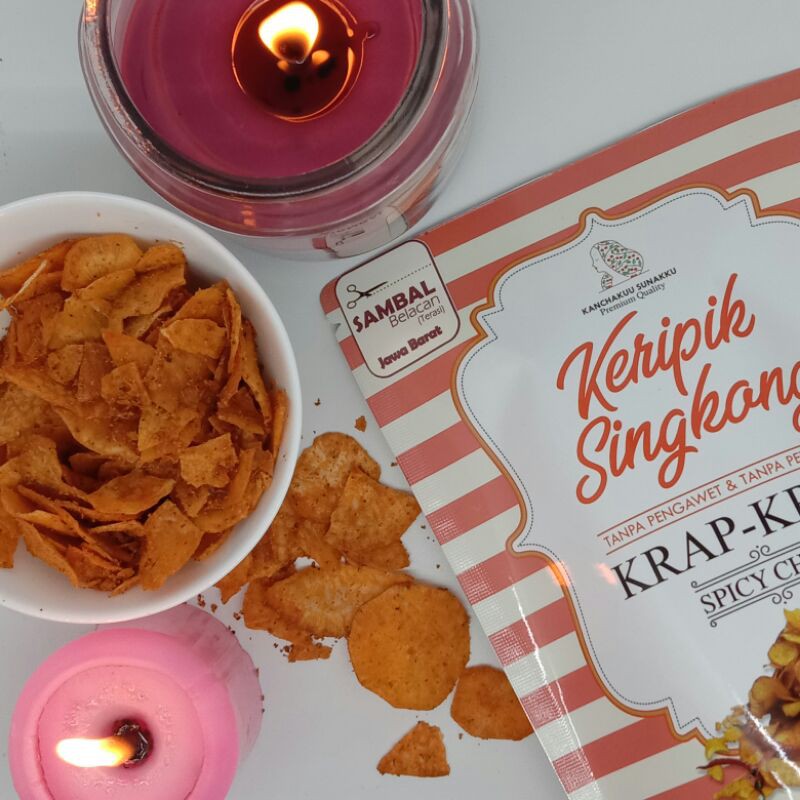 Jual Keripik Singkong Pedas Terasi Cemilan Snack Kripset Kripik Spicy