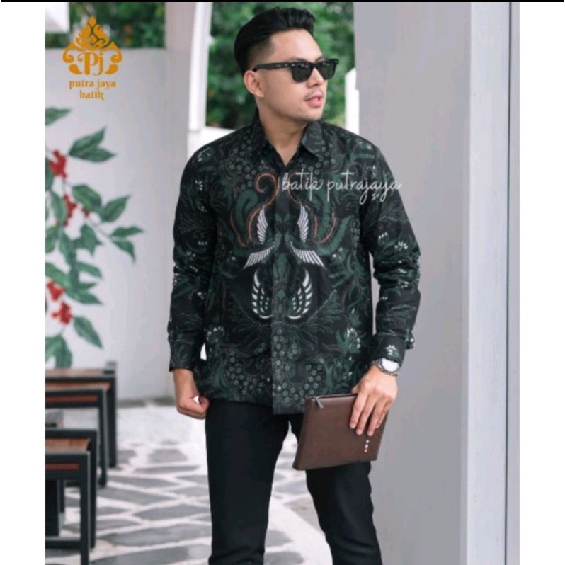 TIRTA IJO Baju Batik Pria Lengan Panjang Slim Fit Kemeja Premium Full Furing Katun Formal Cowok keren S M L XL XXL Lamaran Tunangan Wisuda Kondangan Nikahan Grosir Partai Katun Halus Adem Tebal Sragenan Pns Korpri Kerja Kantor Batik Nadya Putra Jaya