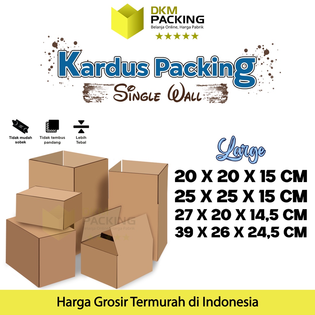 

KARDUS KARTON PACKING LARGE BOX KOTAK DUS RUSFET BESAR PACKAGING POLOS TEBAL