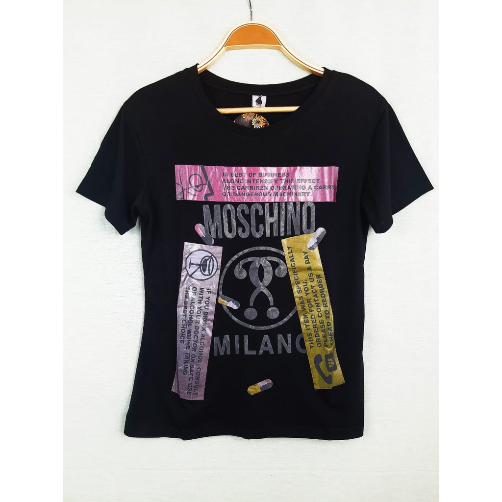 Baju Kaos Murah Adem - Moschino Milano 029