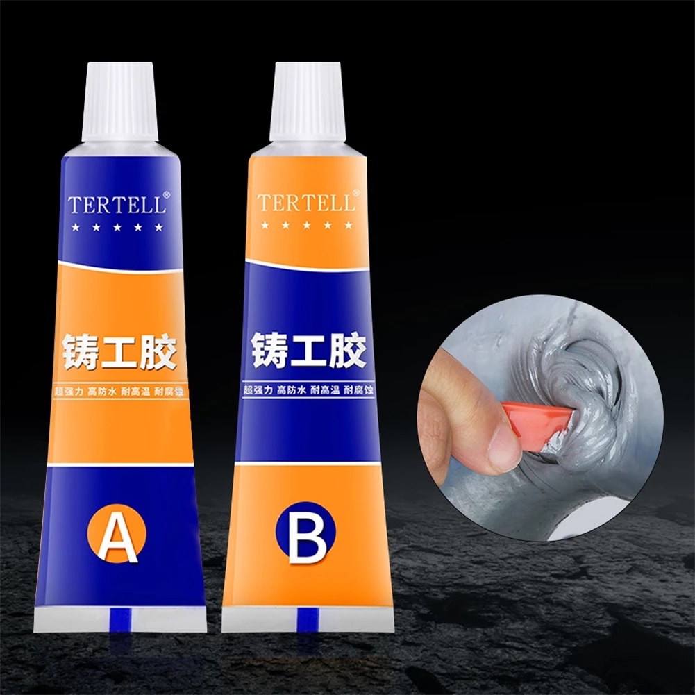 ღ Ab Metal Glue Industrial Repair Sealant Strong Casting Ab Adhesive Weld Seam Metal Repair Agent Tahan Panas Lem Solder Las Dingin