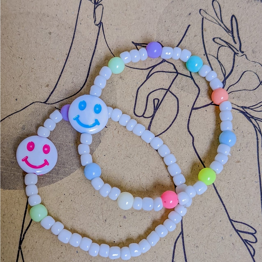Gelang Manik Manik Beads Bracelet Korea Smile