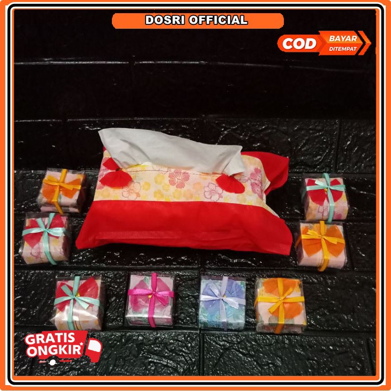 [ BISA COD ] Tempat Tissue Sarung Tisu Kain Halus Motif Bunga Sarung Cover