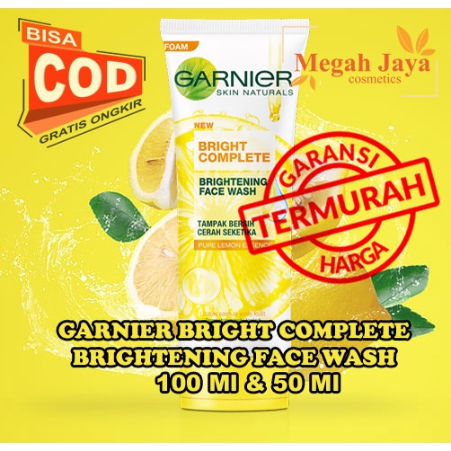 GARNIER BRIGHT COMPLETE VITAMIN C FACE WASH 100 Ml &amp; 50 Ml @MJ