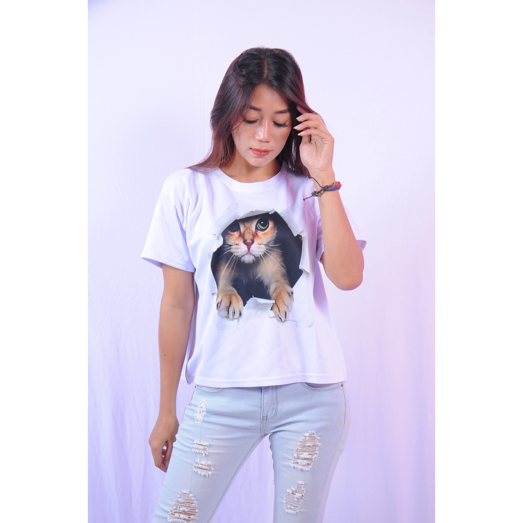 KAOS WANITA CROP TOP SCUBA/KAOS CROP TEE KARAKTER OVERSIZE/TUMBLR TEE