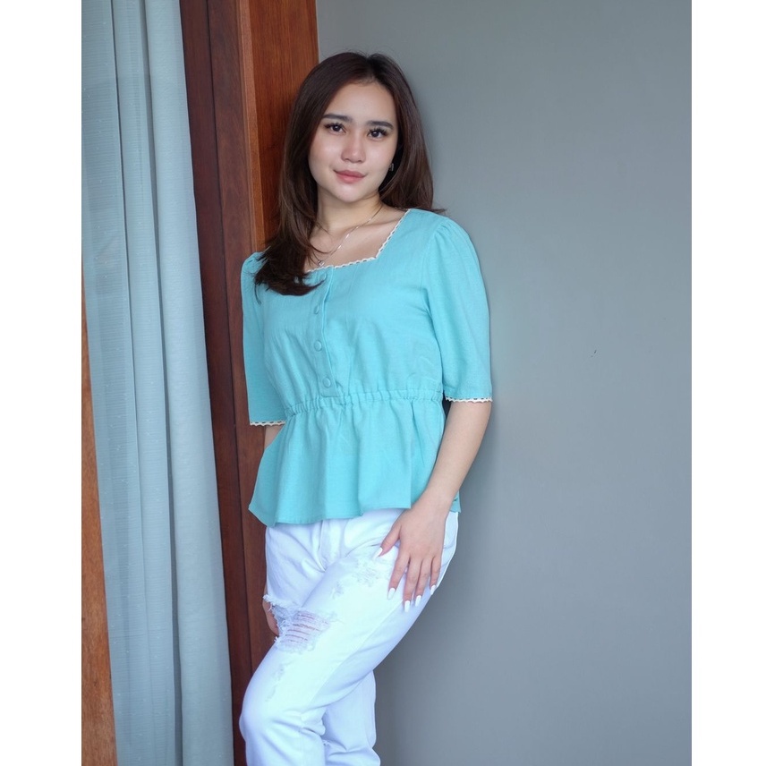 ATASAN BLOUSE WANITA RENDA BAHAN KATUN PREMIUM LEMBUT CLAIRE TOP