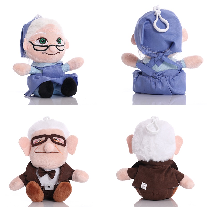 Ready Stock !!! 15cm UP Carl Fredricksen &amp; Wife Ally Plush Toys Doll Stuffed Soft Toys