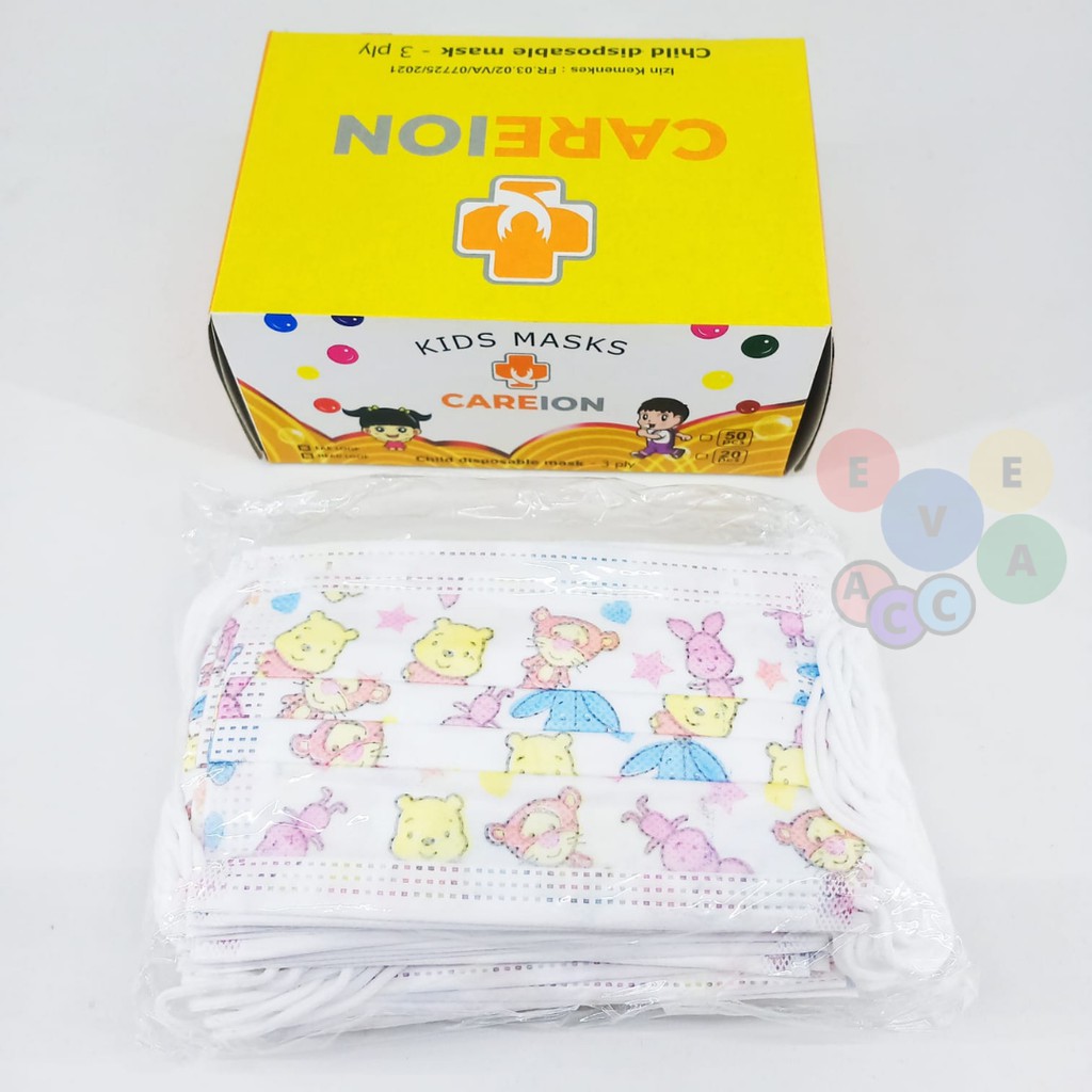 Masker anak 3 ply 3ply Kids Child mask motif Earloop 1box isi 50 Pcs motif